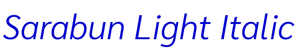 Sarabun Light Italic font